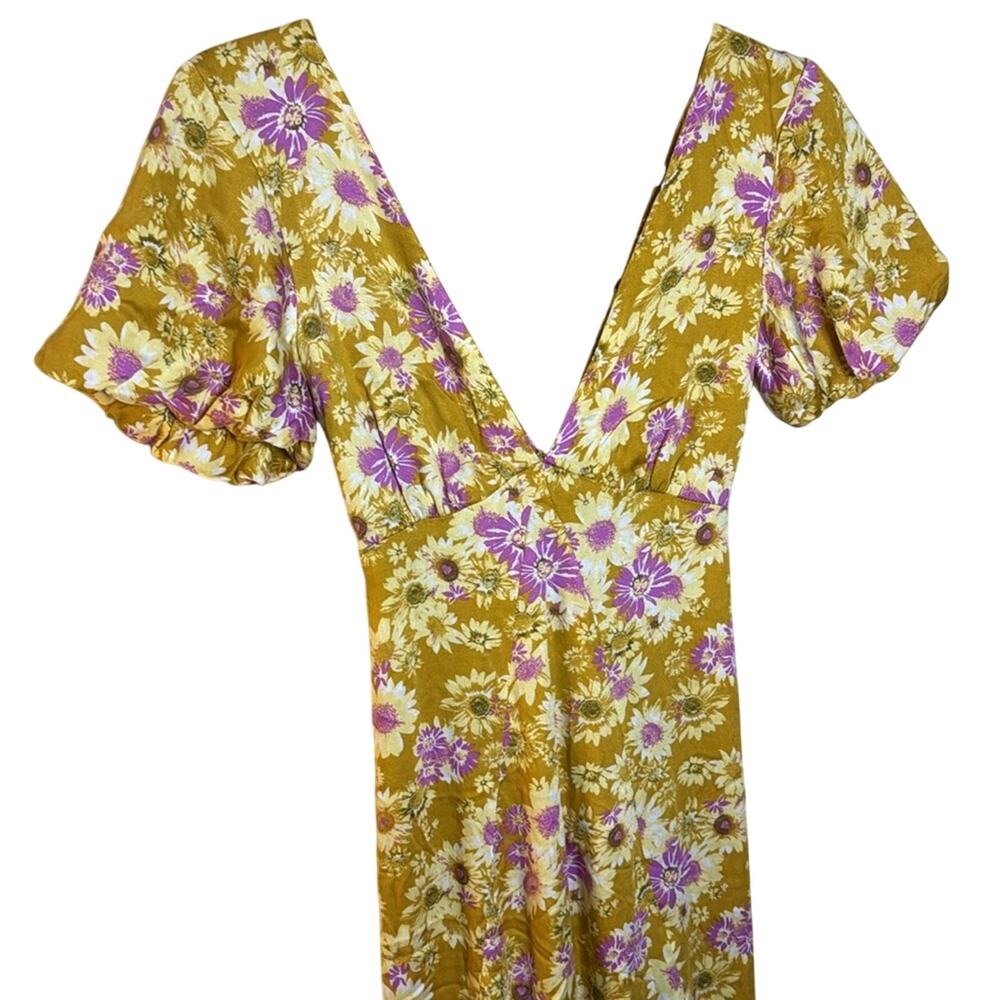 Juniors' Rewind V-Neck Strappy Back Midi Dress Size XS - Picture 5 of 8